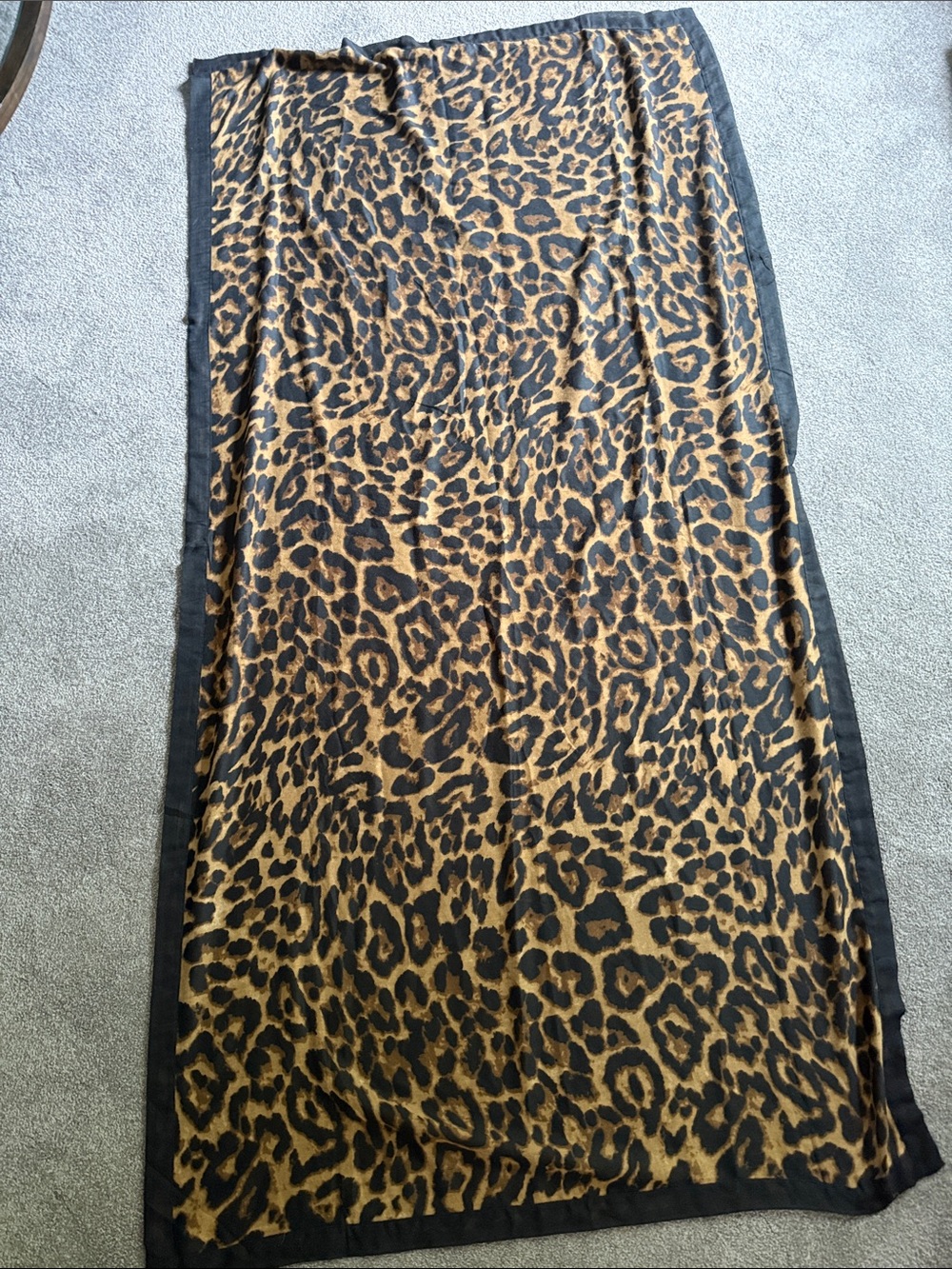 Leopard Print Wrap Scarf - Black and Brown